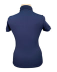 Equiline 'Evae' Short Sleeve Polo Shirt in Diplomatic Blue - Women's Large
