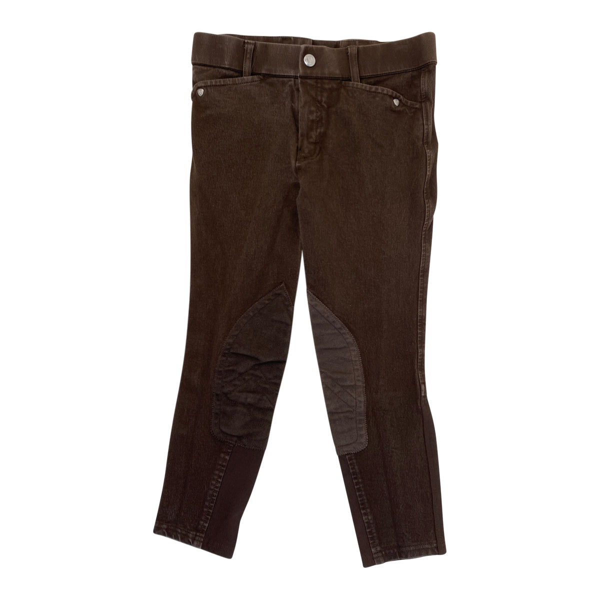 Ariat Heritage Kids Denim Knee Patch Breeches in Brown