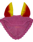 Crochet Fly Bonnet in Pink Rainbow 