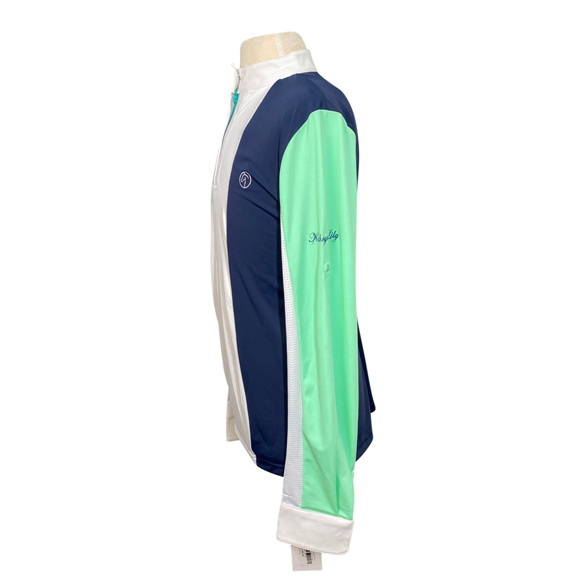 Kathryn Lily ProAir3 Show Shirt in White/Teal/Navy