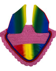 Crochet Fly Bonnet in Pink Rainbow 