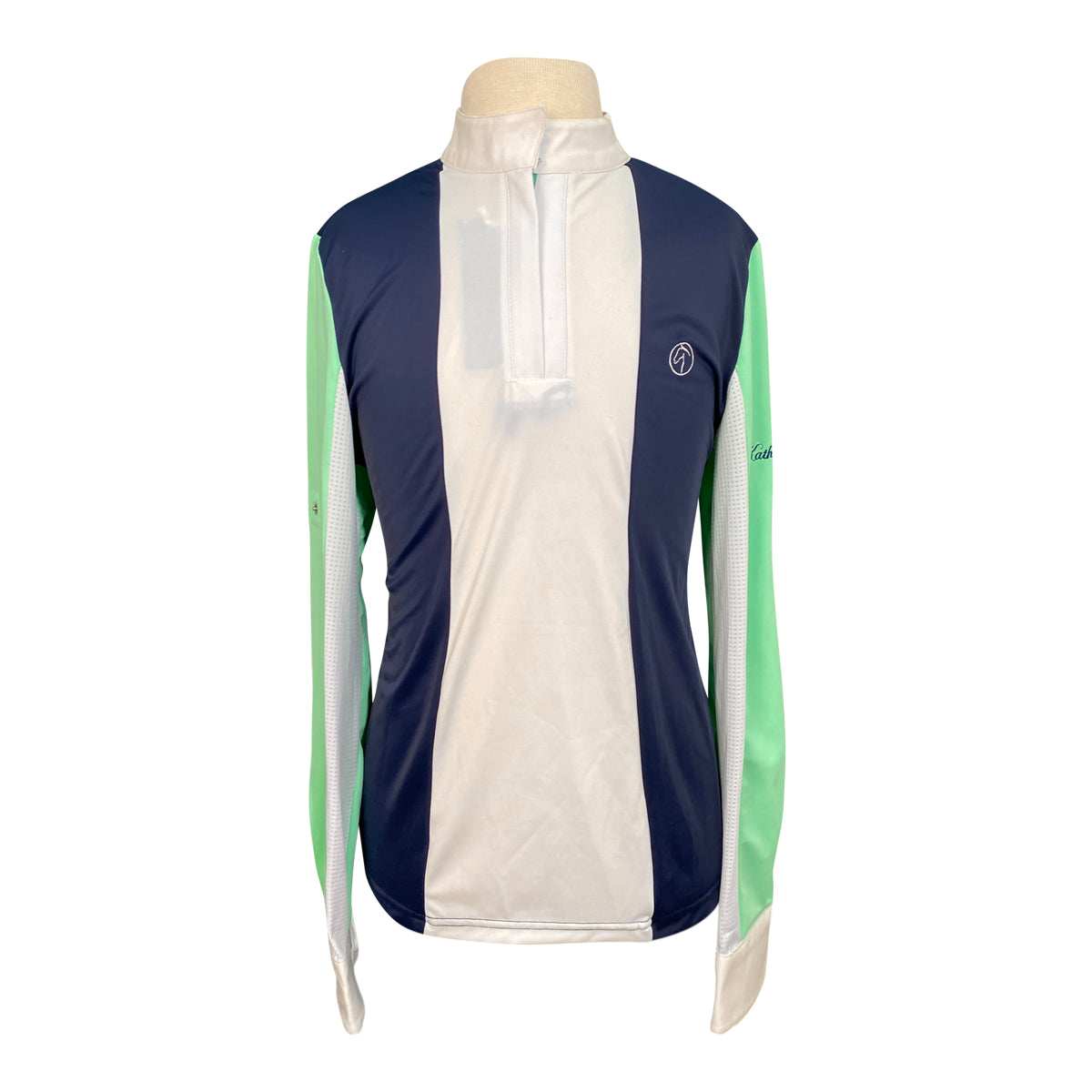 Kathryn Lily ProAir3 Show Shirt in White/Teal/Navy