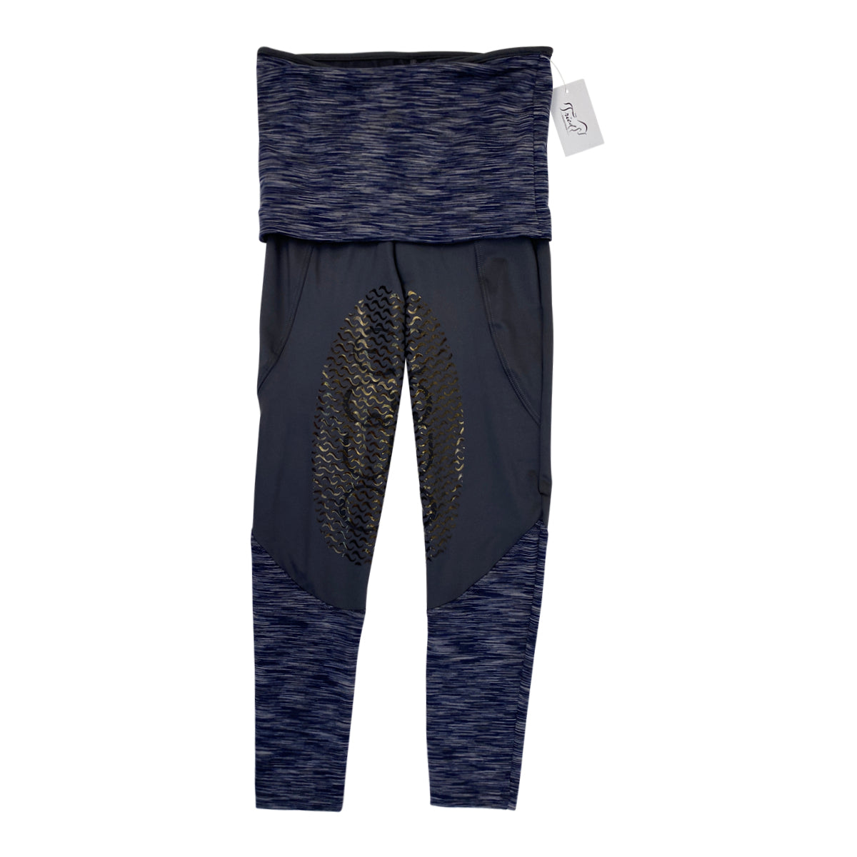 Equo Schooling Pant in Grey/Blue Stripes