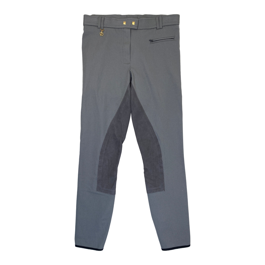 Golden Dress Suede Full Seat Breeches in Grey Pinstripe