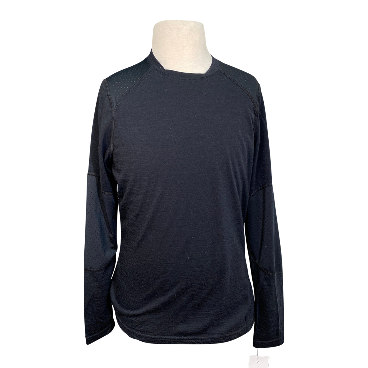 Dover Saddlery Perforated Wool L/S Kids Shirt in Black