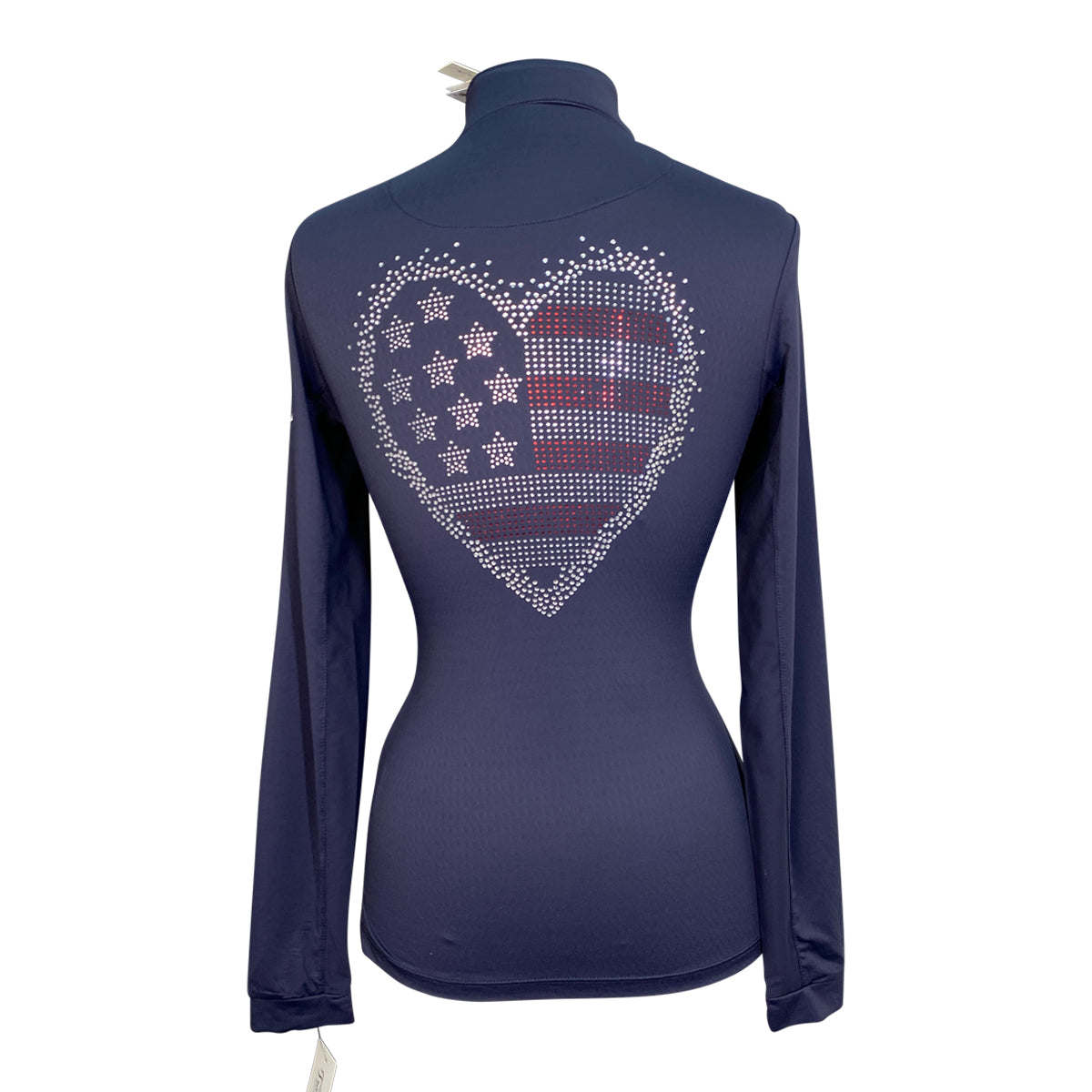 Kastel 'Lux' L/S Shirt w/Crystal Flag Heart in Navy
