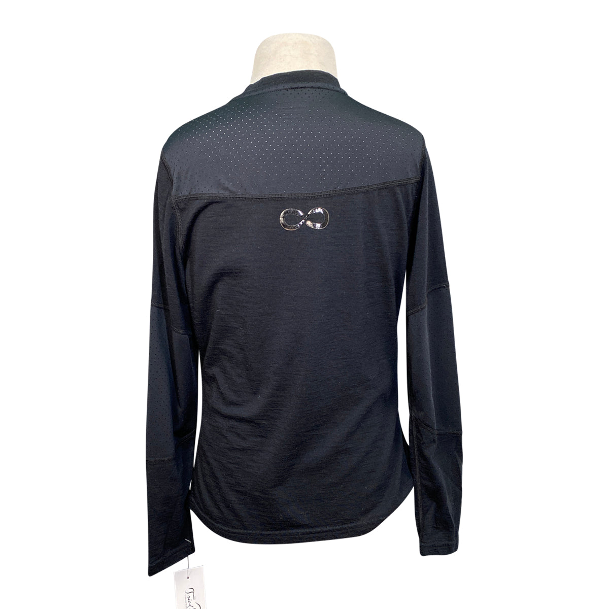 Dover Saddlery Perforated Wool L/S Kids Shirt in Black