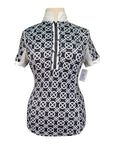 Front of Goode Rider 'Luxe' Show Shirt in Black Graphic - Women's Medium