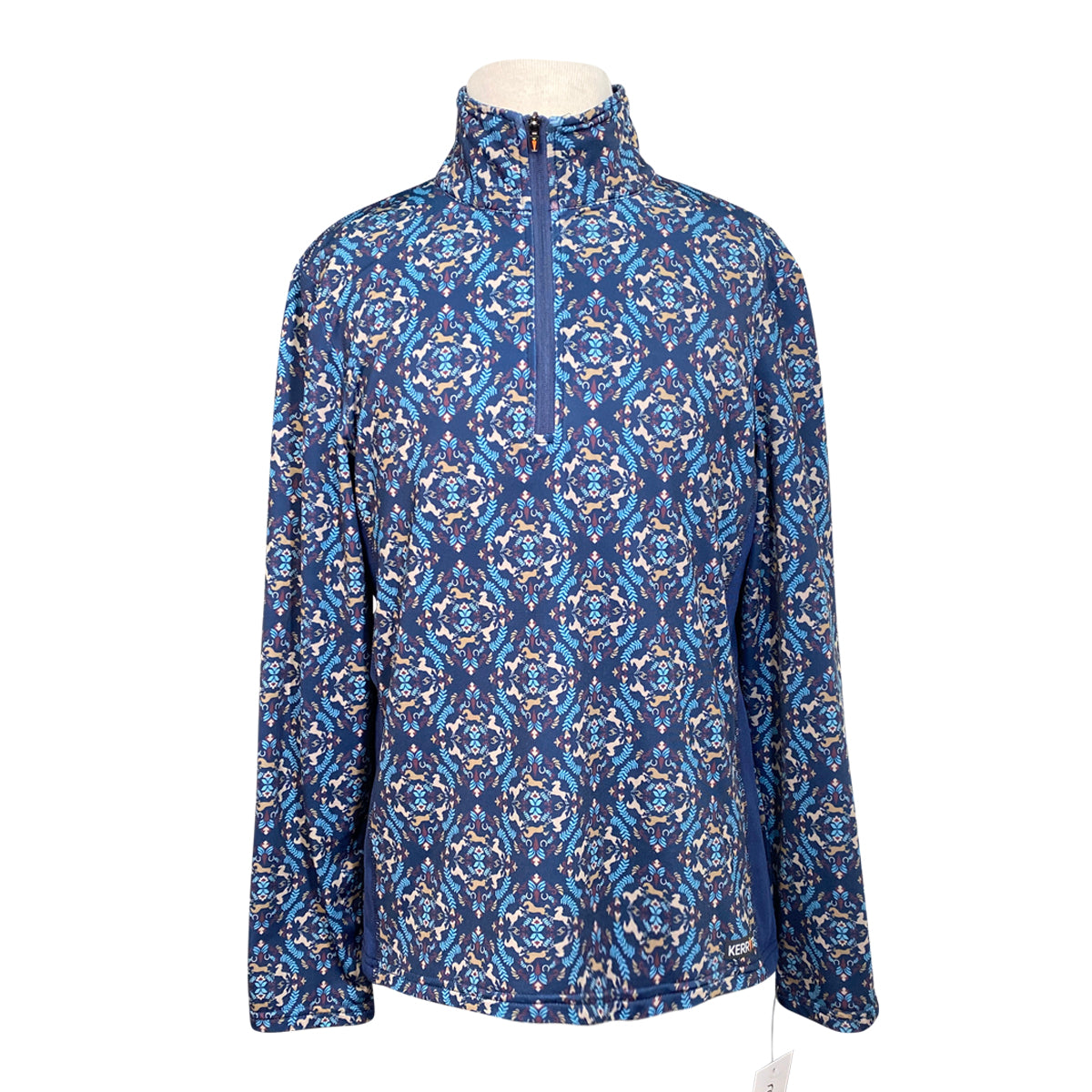 Kerrits Long Sleeve Winter Shirt in Navy/Winner Circle