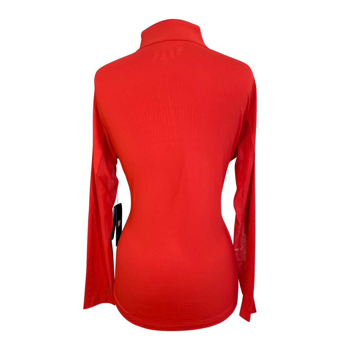 Ibkul Solid Long Sleeve Mock Neck Top in Red