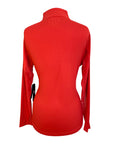 Ibkul Solid Long Sleeve Mock Neck Top in Red