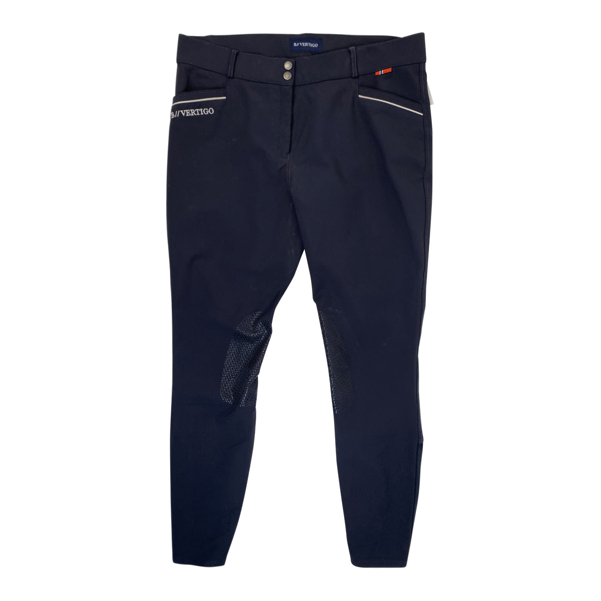B Vertigo 'Patricia' Silicone Knee Patch Breeches in Navy