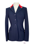 Grand Prix EQJ Classic Show Coat  in Navy/Red