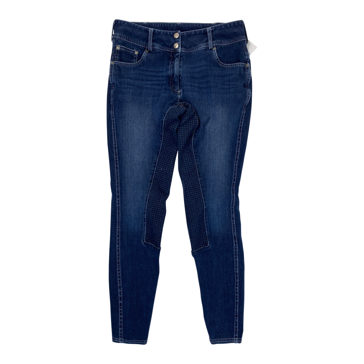 Front of Goode Rider 'Vogue' Jean Full Seat Breech in Blue Denim - Women's 28