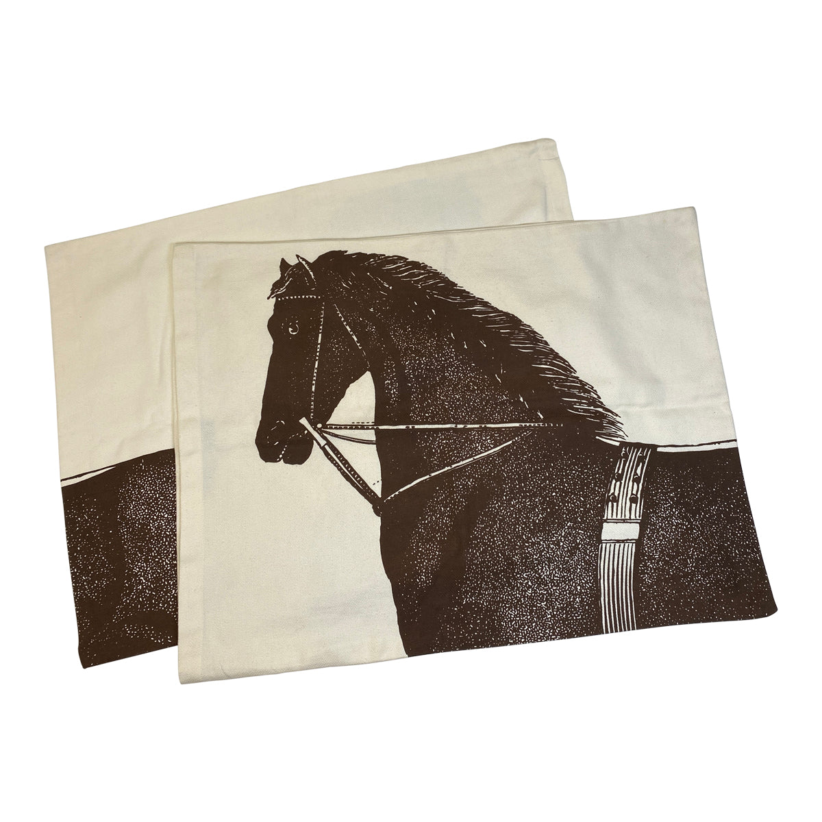 Thomas Paul Bridled Horse Pillowcases (Set of 2) in Antique White/Brown