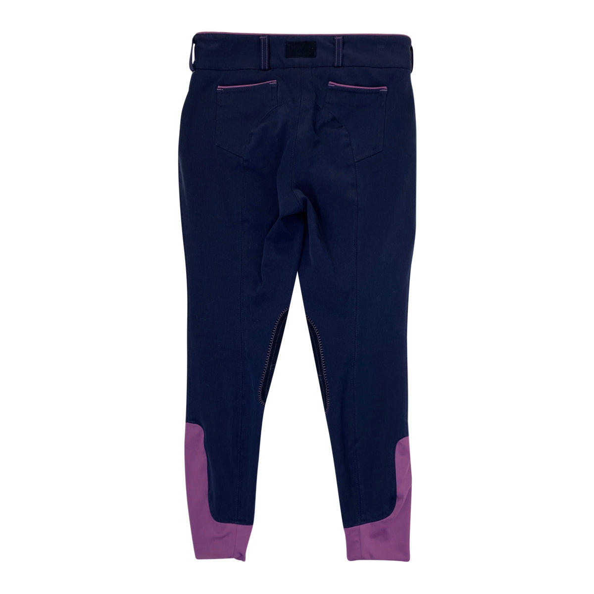Dover Saddlery 'Wellesley' Piped Knee-Patch Breech in Navy w/Violet