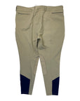 Dover Saddlery Wellesley Classic Piped Knee-Patch Breech in Tan with Navy Piping