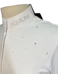 Equiline 'GummiG' Long Sleeve Show Shirt in White/Gems