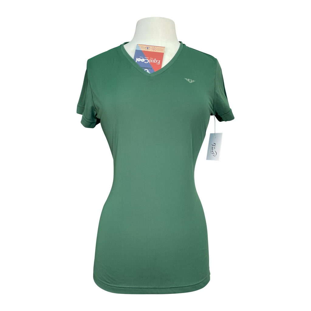 TuffRider 'Taylor' EquiCool Short Sleeve V-Neck Tee in Duck Green