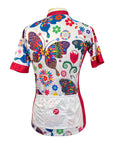 Cycology Short Sleeve Jersey in Pink/Butterfly Garden 