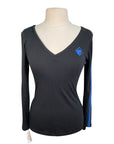 Arista Merino V-Neck Sweater in Black/Blue