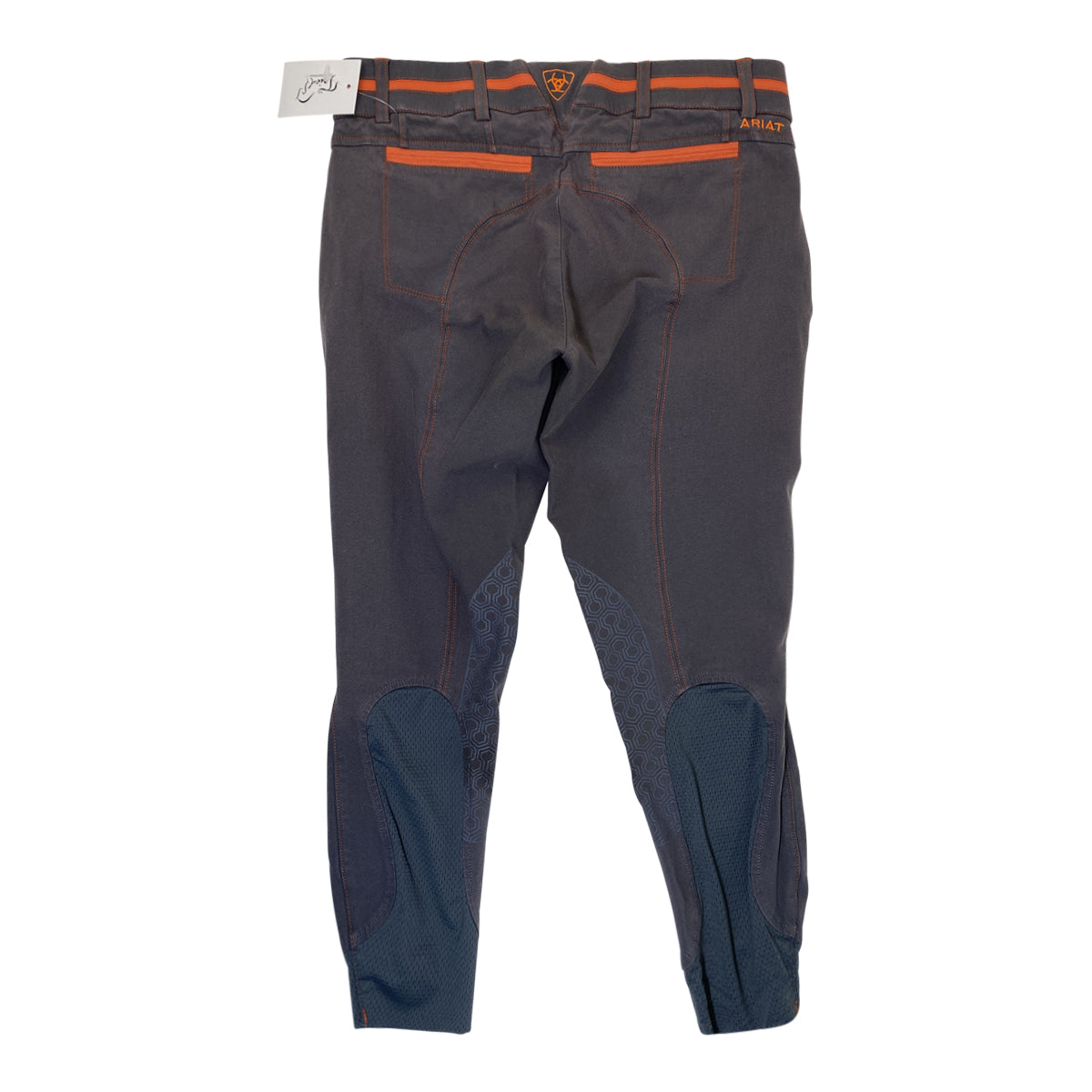 Ariat Heritage Elite Grip Knee Patch Breech in Grey/Coral 