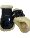 Kentucky Elastic Sheepskin Fetlock Boots  in Black - Full