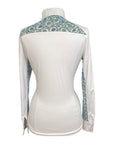 RJ Classics Women's 'Carly' 37.5 Show Shirt  in White w/Blue Paisley