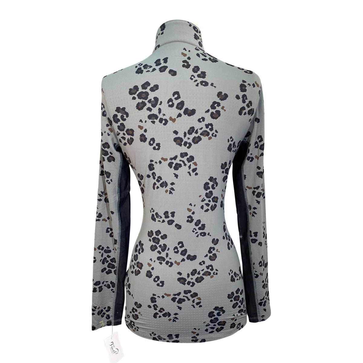 Back of Dover CoolBlast 100 Shirt in Dark Grey Cheetah - Women's Small