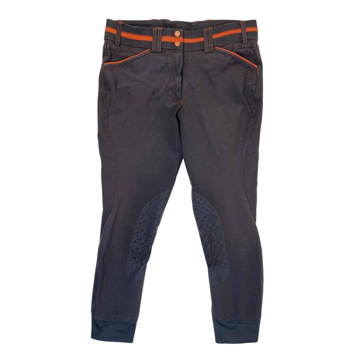 Ariat Heritage Elite Grip Knee Patch Breech in Grey/Coral 