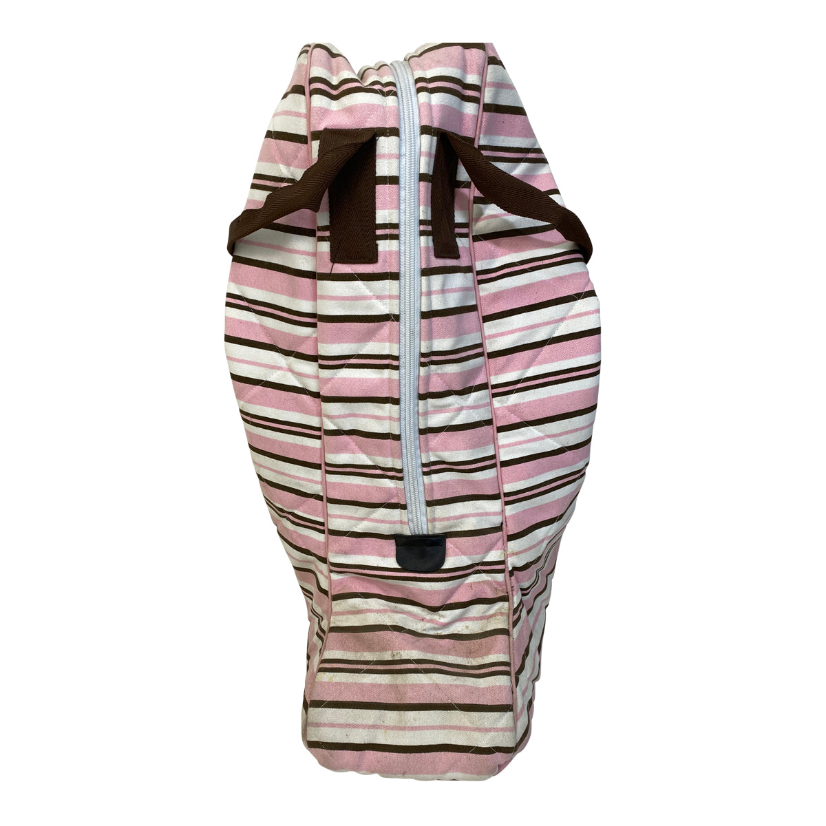 Equine Couture 'Madison' Boot Bag in Pink/Chocolate Stripes