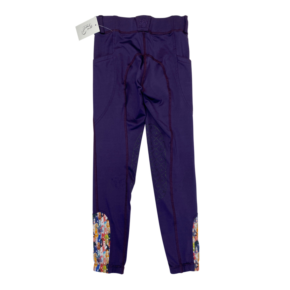 Back of Ovation AeroWick Kids Knee Patch Riding Tights