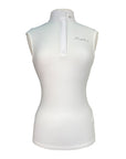 Kingsland 'Paisely' Sleeveless Show Shirt in White Shimmer