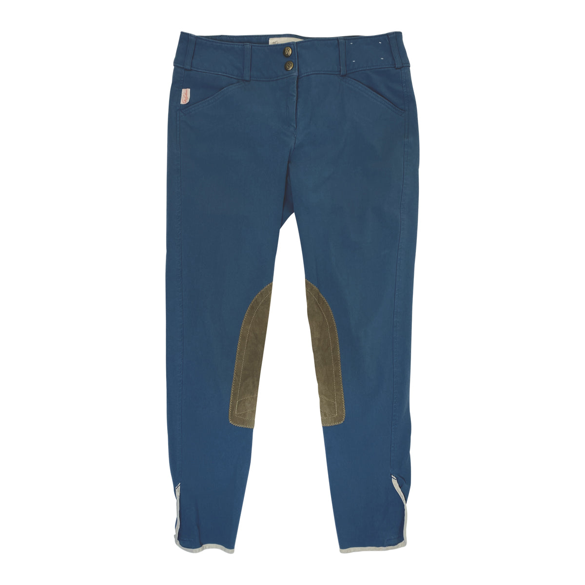 Front of Tailored Sportsman Trophy Hunter Breeches in Bluebird/Tan - Women's 26L