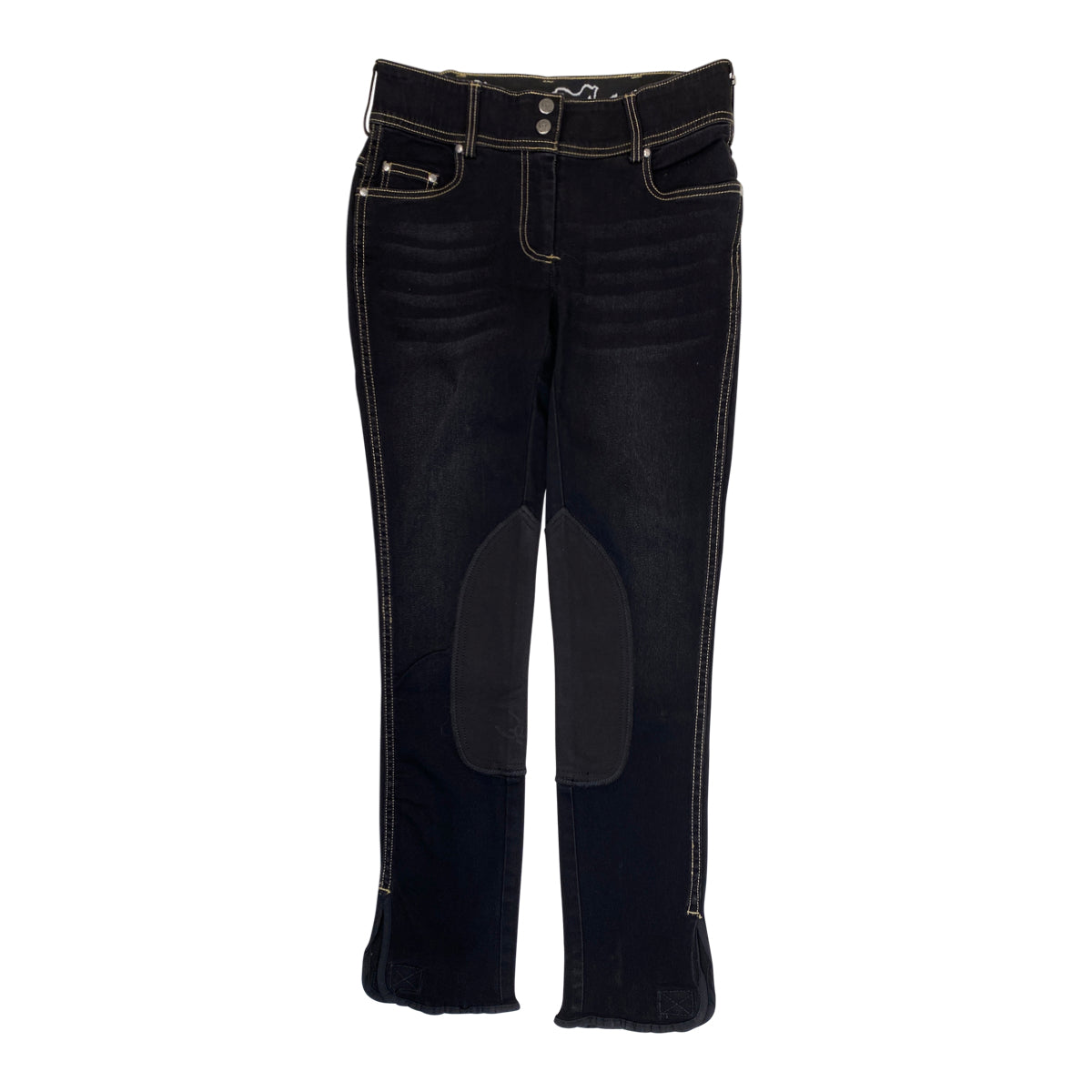 Goode Rider Jean Knee Patch Breech in Black Denim