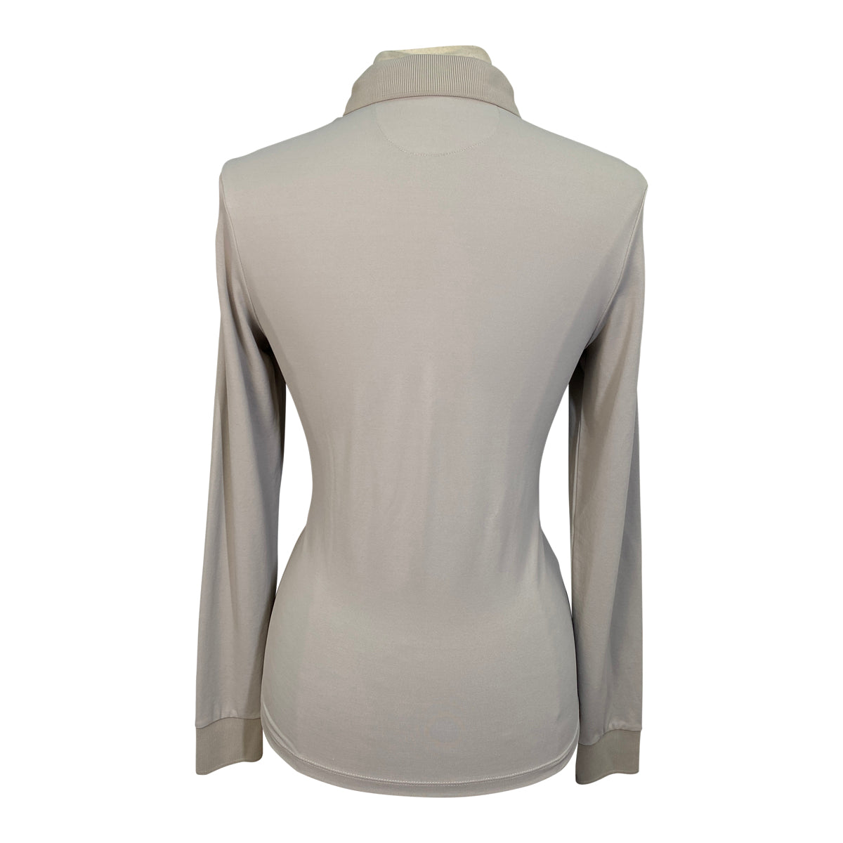 Equiline 'Evae' Long Sleeve Polo Shirt in Butter