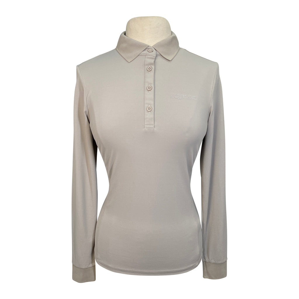 Equiline 'Evae' Long Sleeve Polo Shirt in Butter
