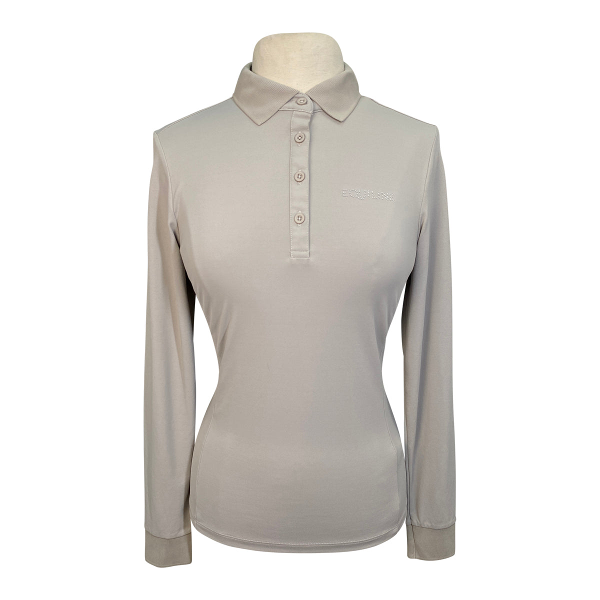 Equiline 'Evae' Long Sleeve Polo Shirt in Butter