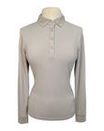 Equiline 'Evae' Long Sleeve Polo Shirt in Butter