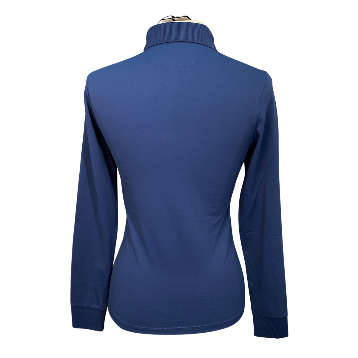 Equiline 'Evae' Long Sleeve Polo Shirt in Diplomatic Blue