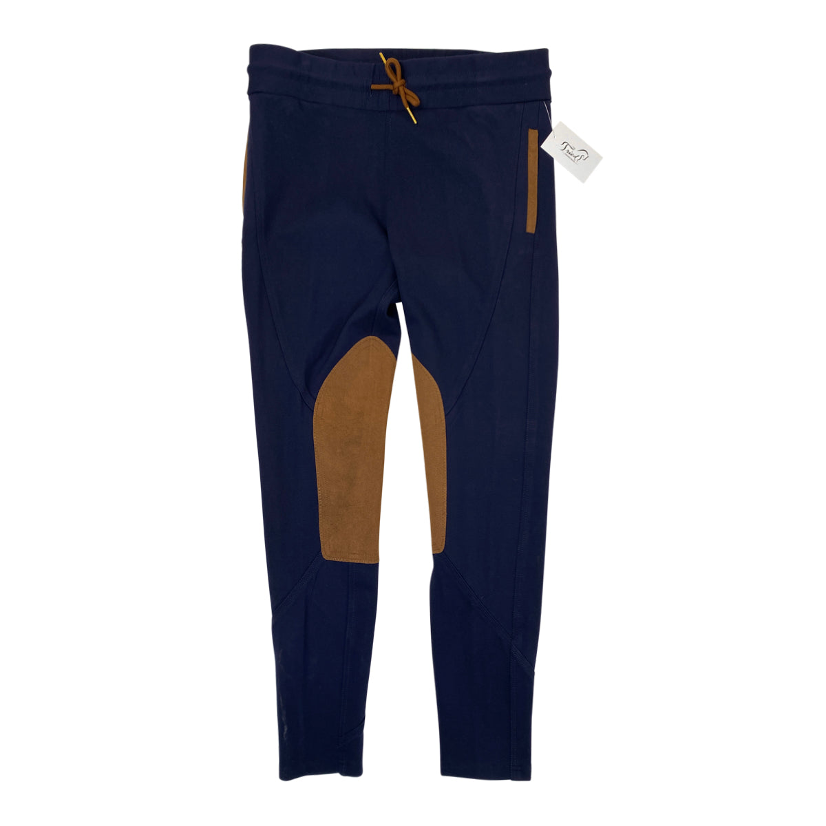 Redingote Jogger Knee Patch Breeches in Navy/Tan