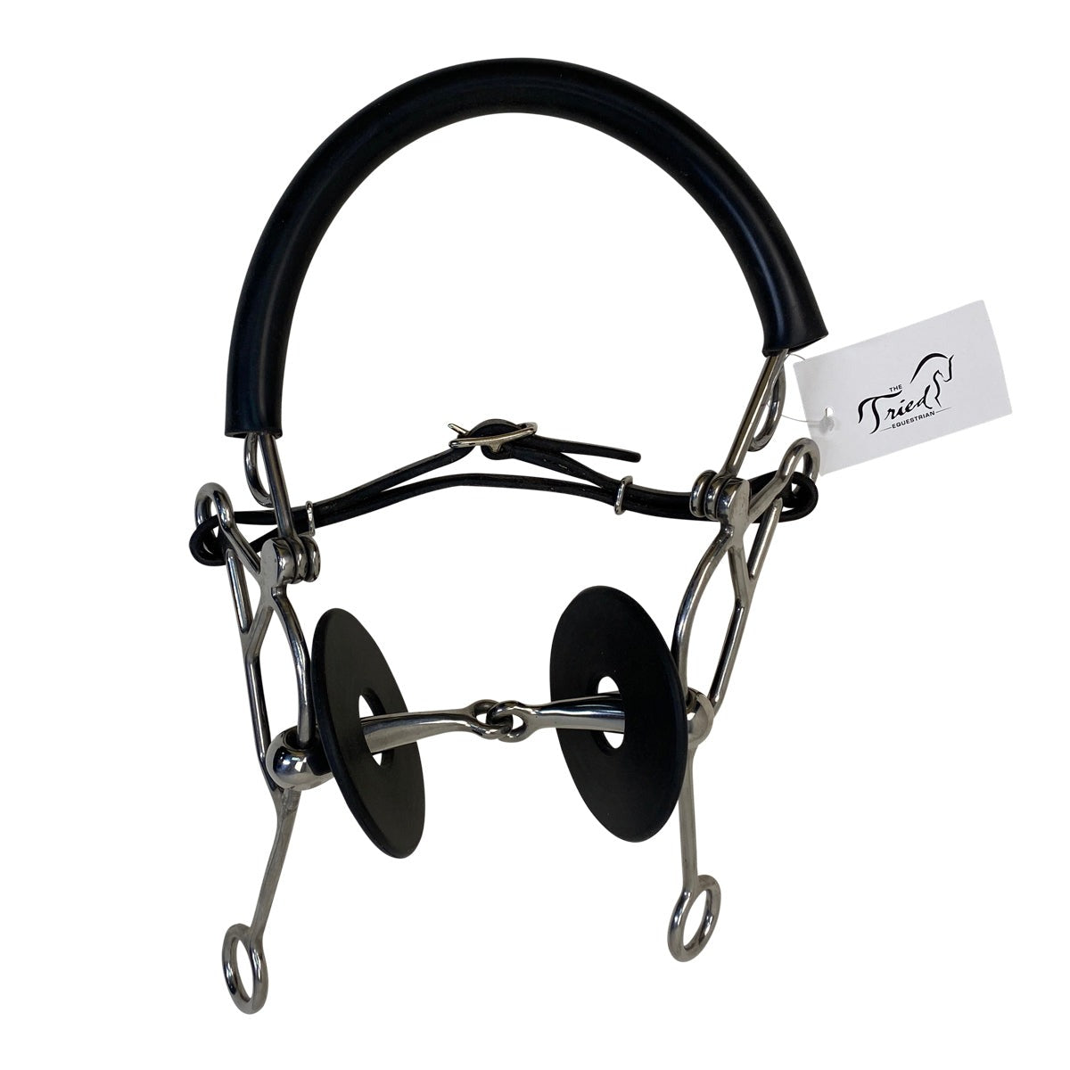 Happy Mouth Steel Jointed Hollow Mouth Hackamore in Stainless Steel