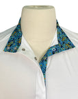 Essex Classics 'Talent Yarn' Show Shirt in White/Blue Ribbon Florals