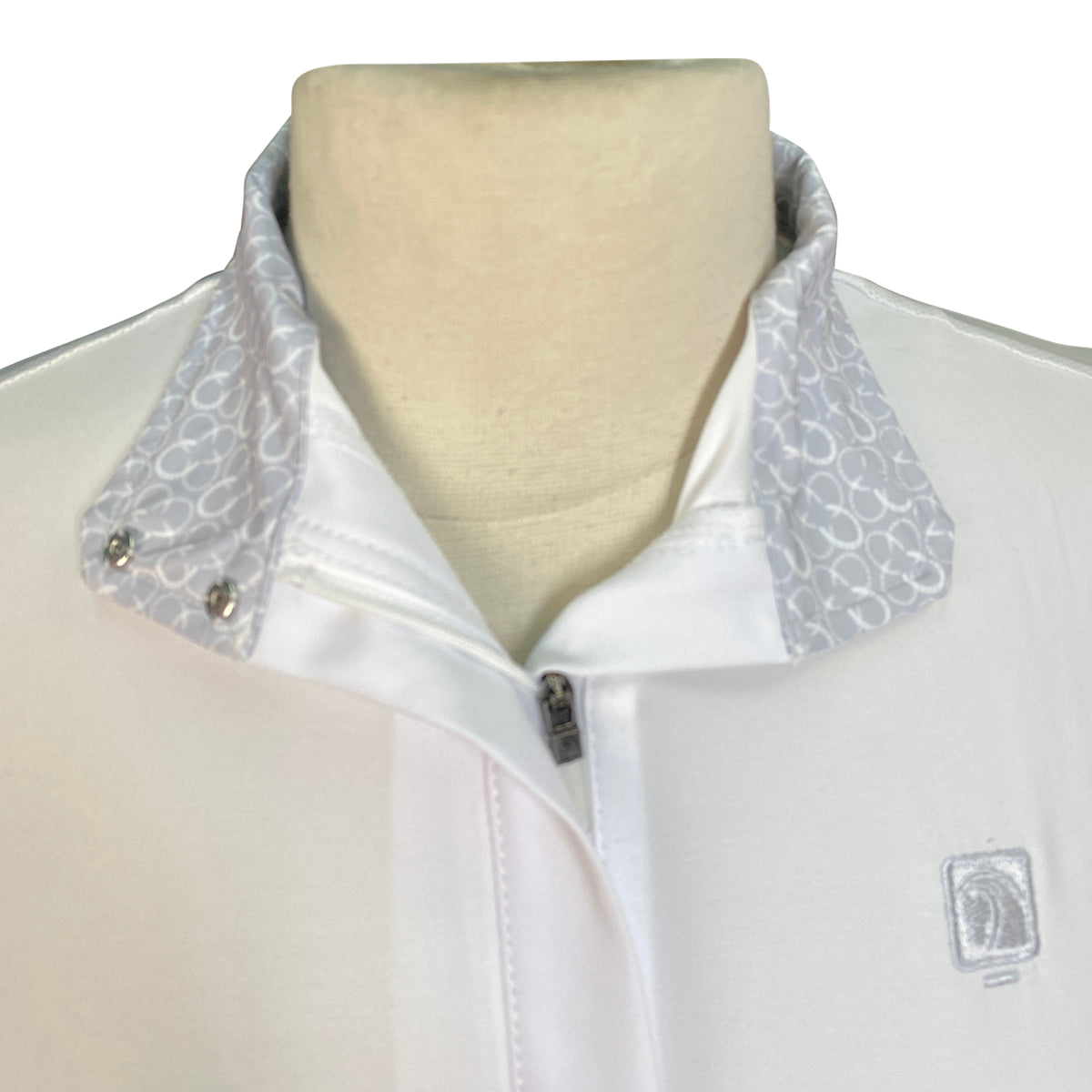 Romfh &#39;Lindsay&#39; Chill Factor Show Shirt in Grey Horseshoes/White