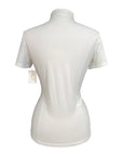 Rider's Gene Jersey & Mesh Short Sleeve Competition Polo in White