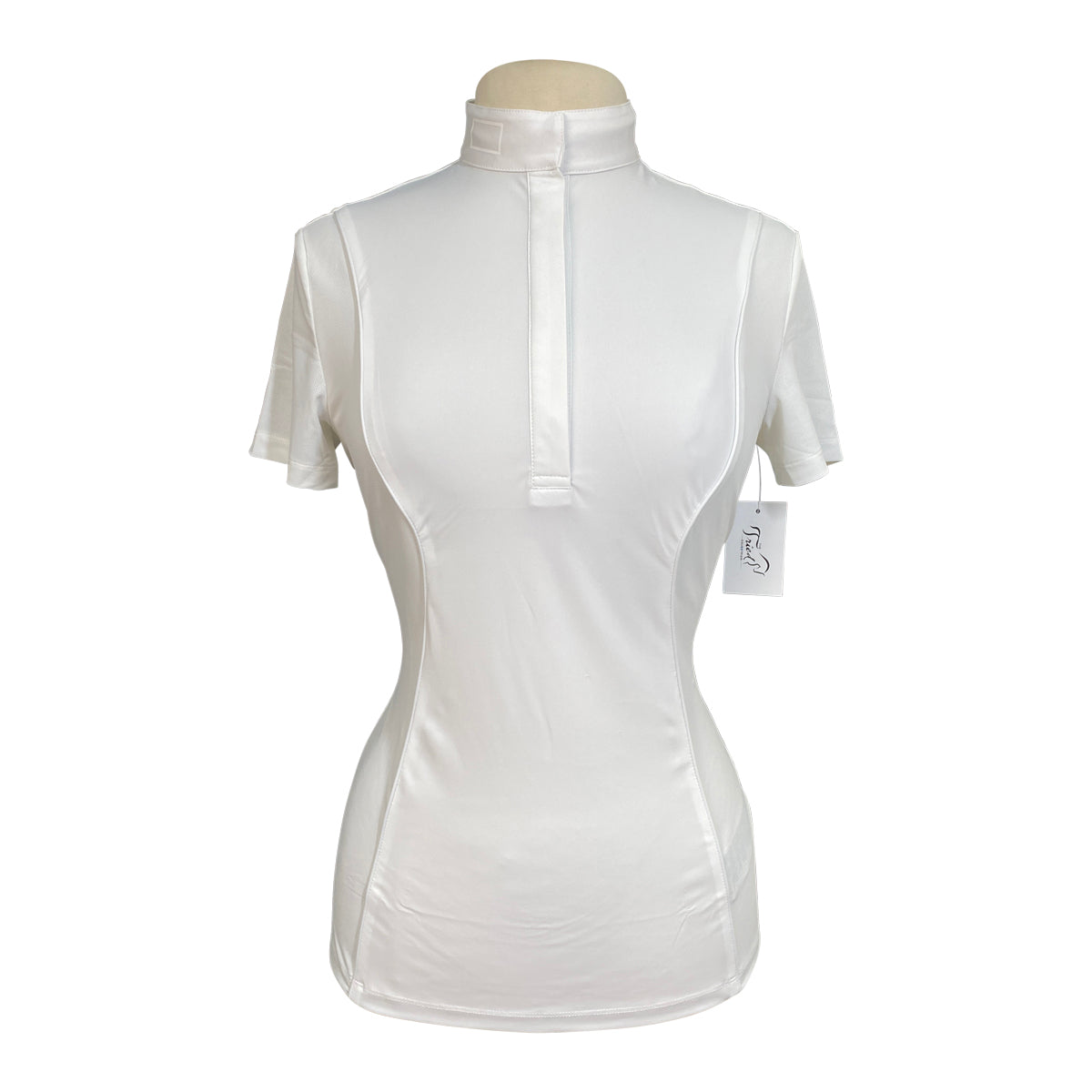 Rider's Gene Jersey & Mesh Short Sleeve Competition Polo in White