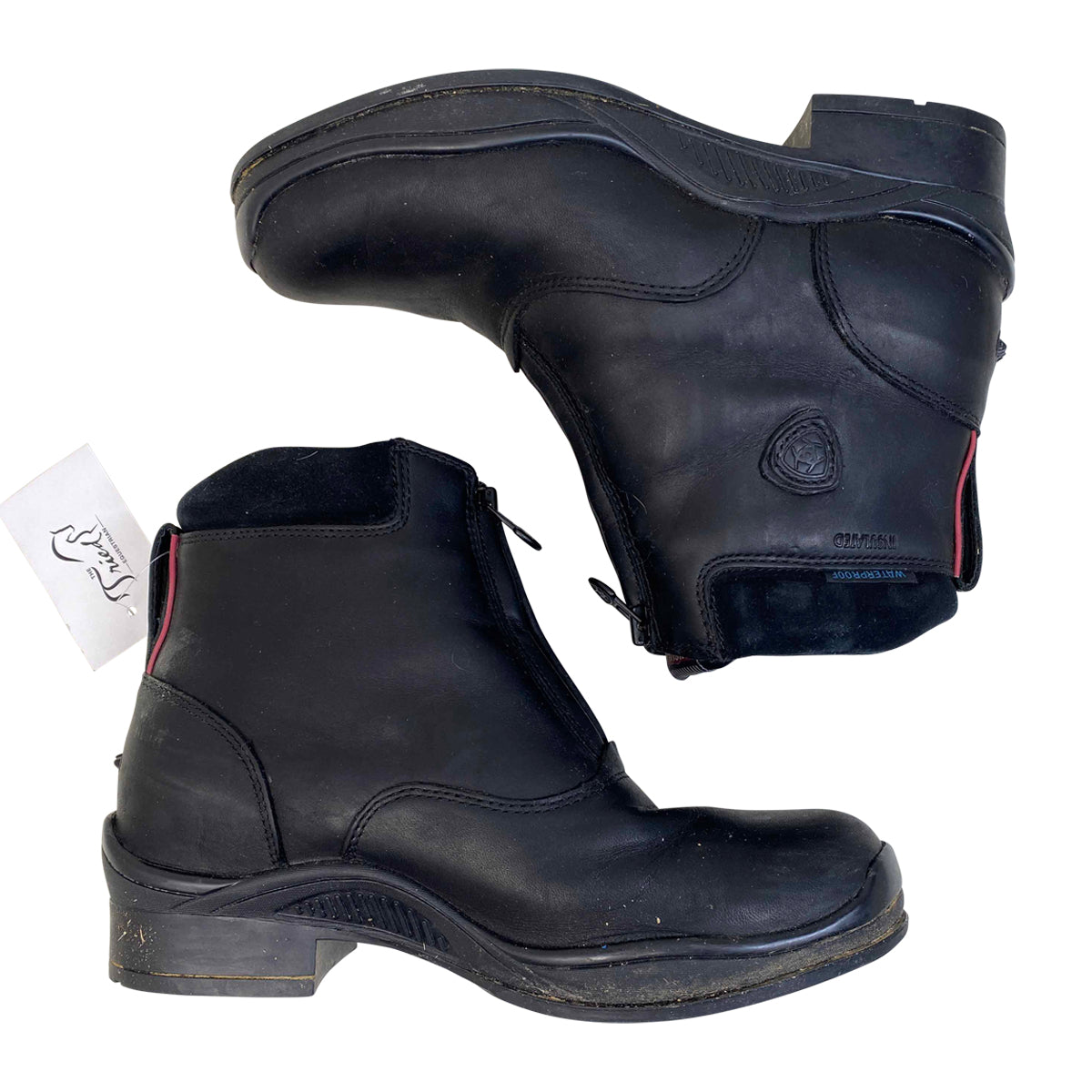 Ariat Extreme Zip Waterproof Insulated Paddock Boots in Black/Pink Accents
