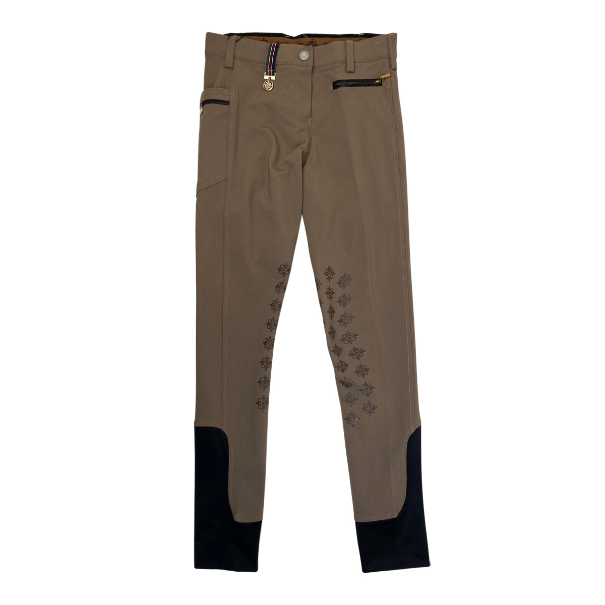 Front of Espoir 'Inspire' Bamboo Knee Patch Breeches in Walnut