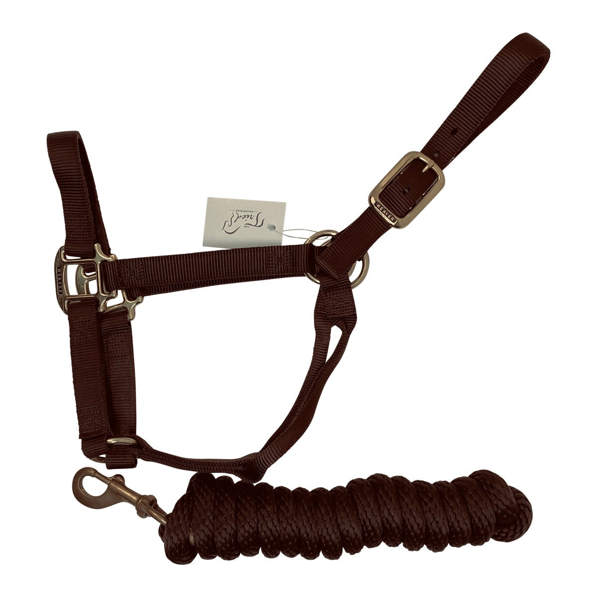 Weaver Leather Original Adjustable Nylon Halter With Lead Rope in Brown 