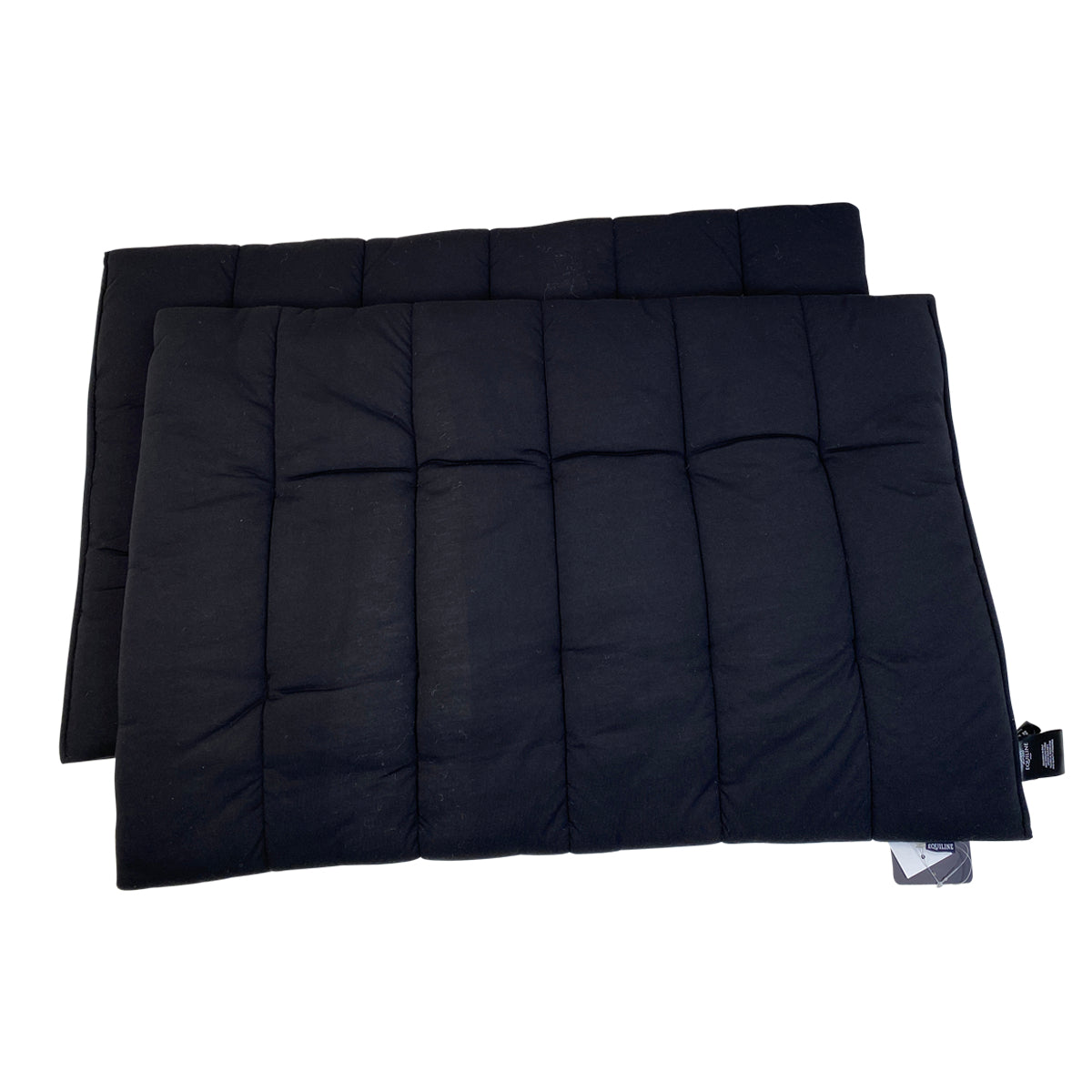 Equiline Cotton Quilted Leg Wraps (Set of 2) in Black